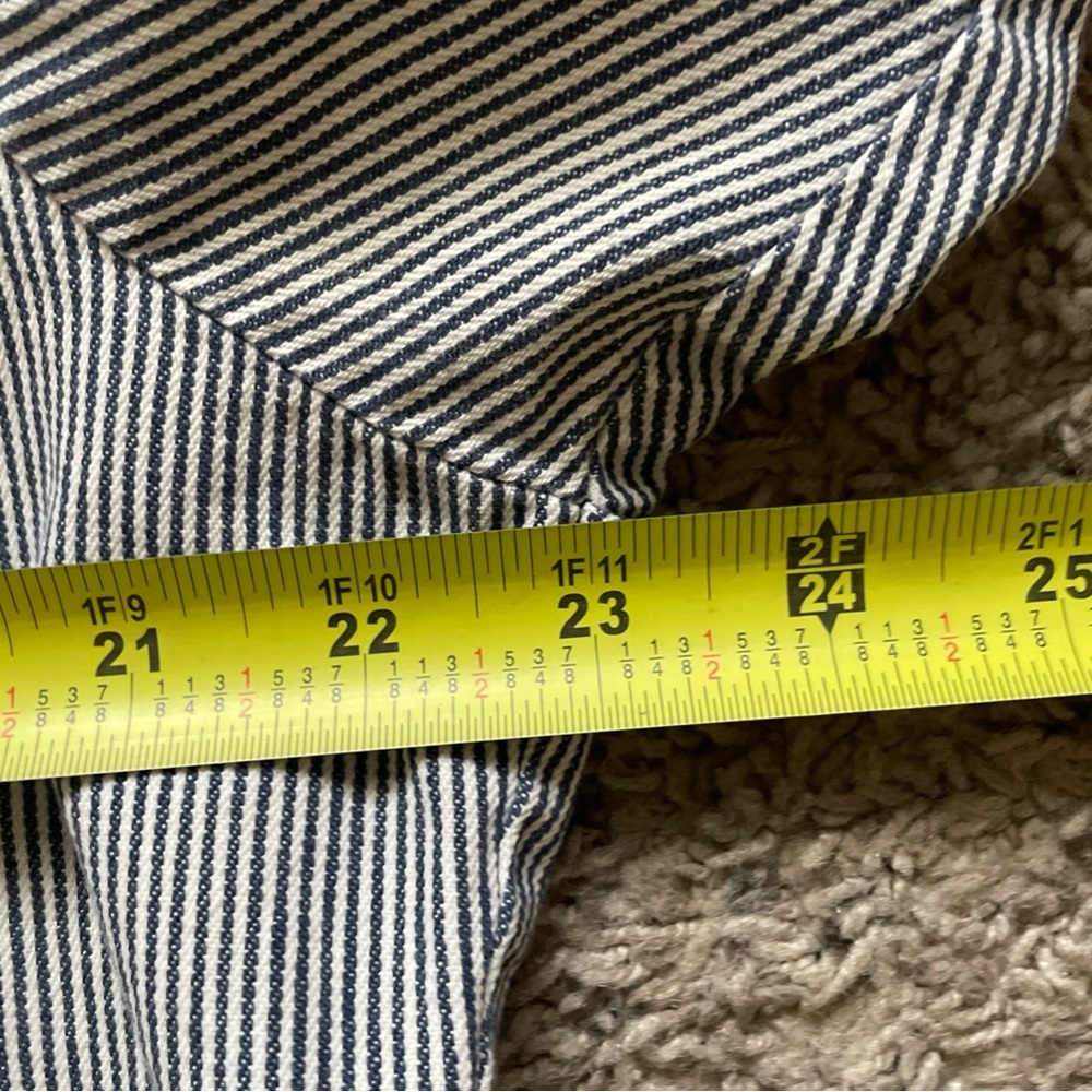 Vintage Ben Davis Hickory Stripe Work Shirt Long Sleeve 1/2 Zip Up Sz Large USA - Picture 11 of 16